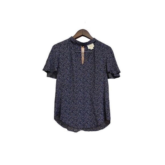 Maeve Key Hole Short Sleeve Blouse Top Shirt Women Small - Picture 1 of 6